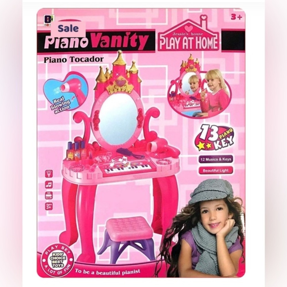 NEW Piano Vanity, Piano Tocador, Kids Vanity Playset Musical Piano​